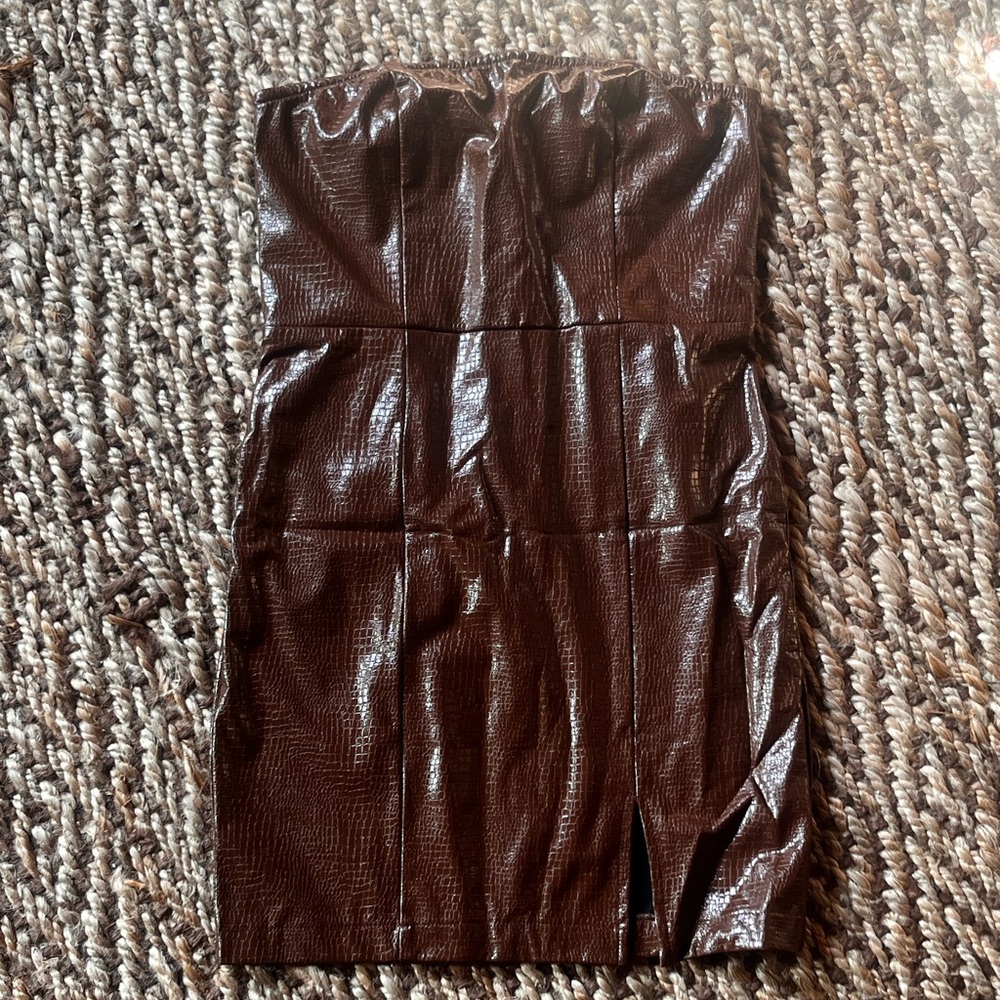 Faux Leather Bodycon Dress